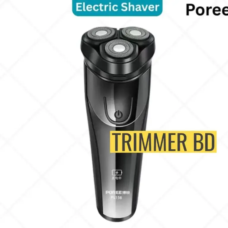 POREE electric rotary shaver with black ergonomic handle