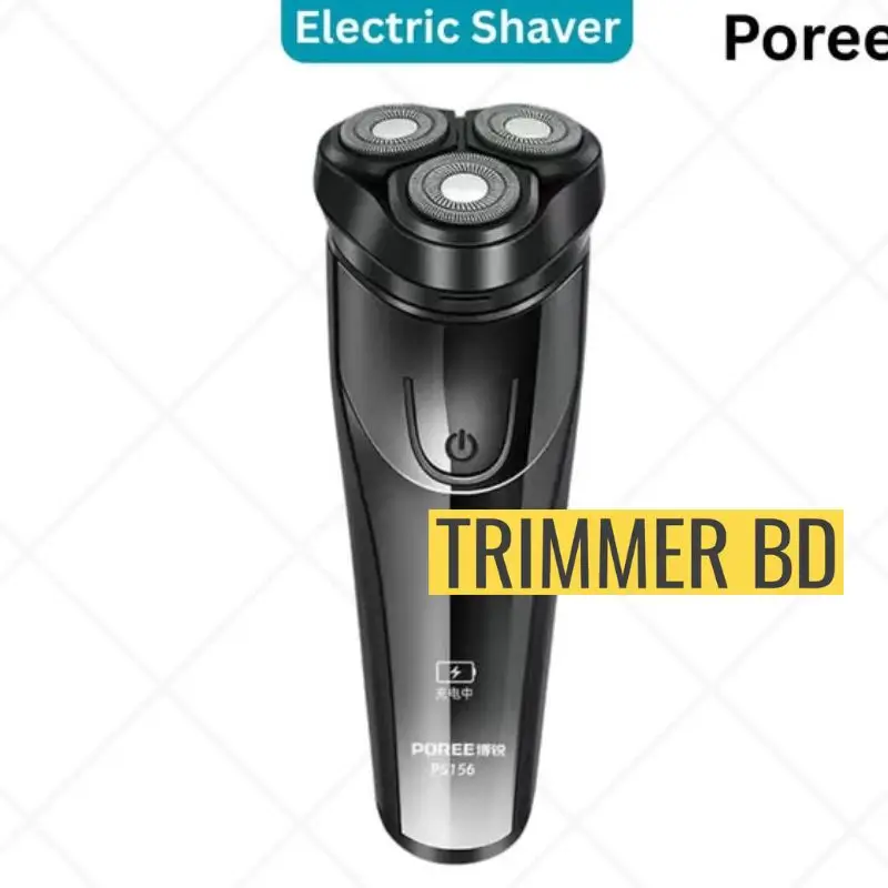 POREE electric rotary shaver with black ergonomic handle